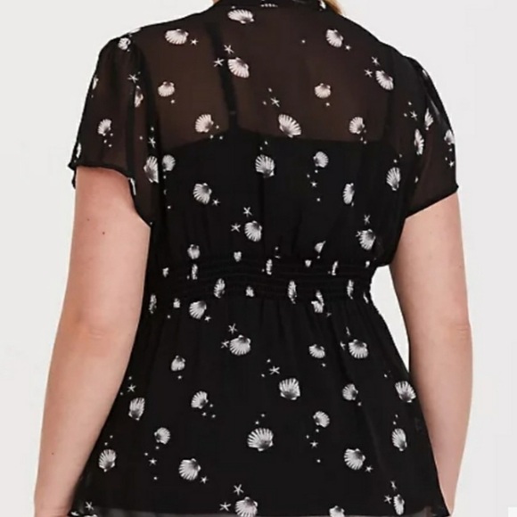 Torrid Sheer Peplum Short Sleeve Ruffled Blouse with Shells, size 3 - Picture 4 of 12